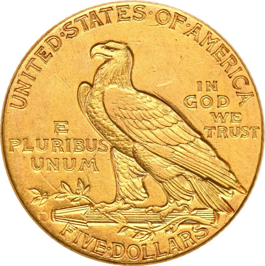 USA 5 dolarów 1914 D Denver - Indianin st.2-